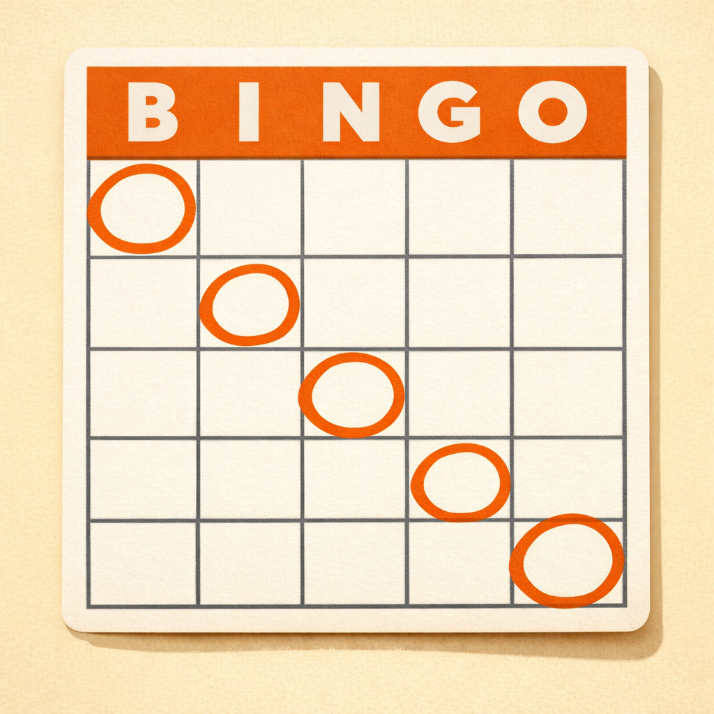 Bingo cards at a trading event